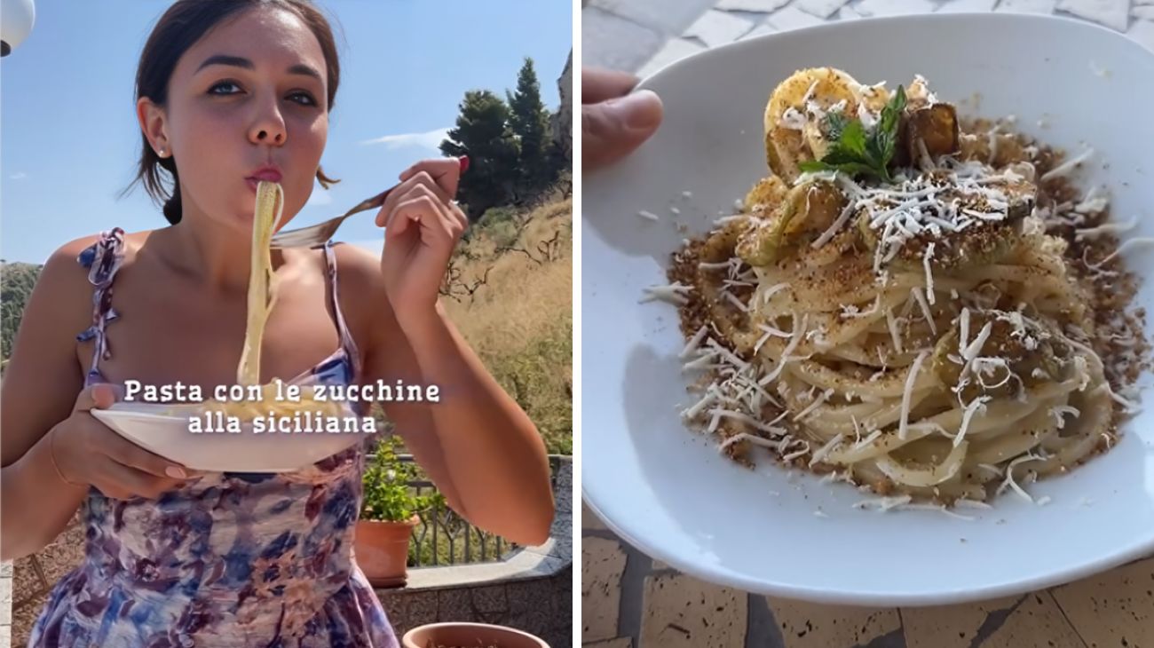 pasta con zucchine fritte alla siciliana